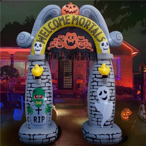 10 Ft Halloween Inflatable Archway Arch Decoration Decor LED Light Up - Picture 1 of 7
